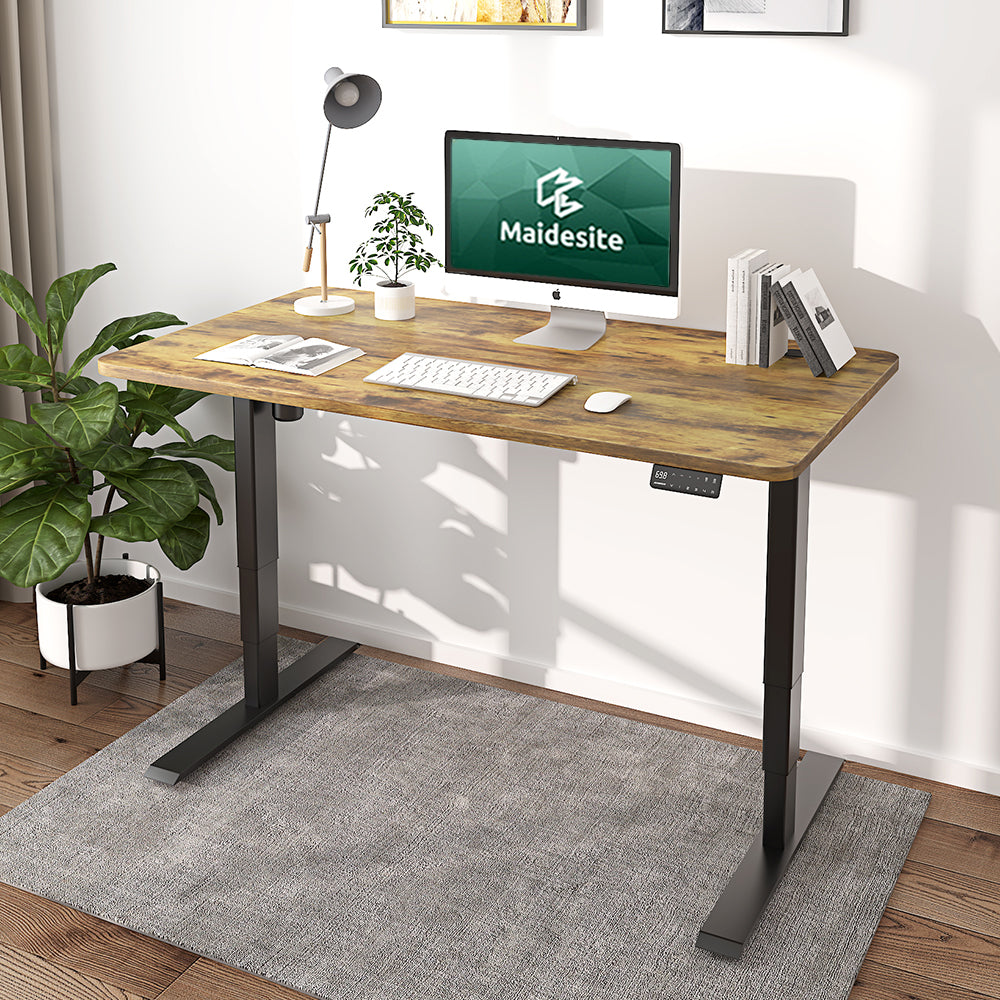 SHW Electric Height Adjustable Computer Desk, 48 x 24 Inches, Black 